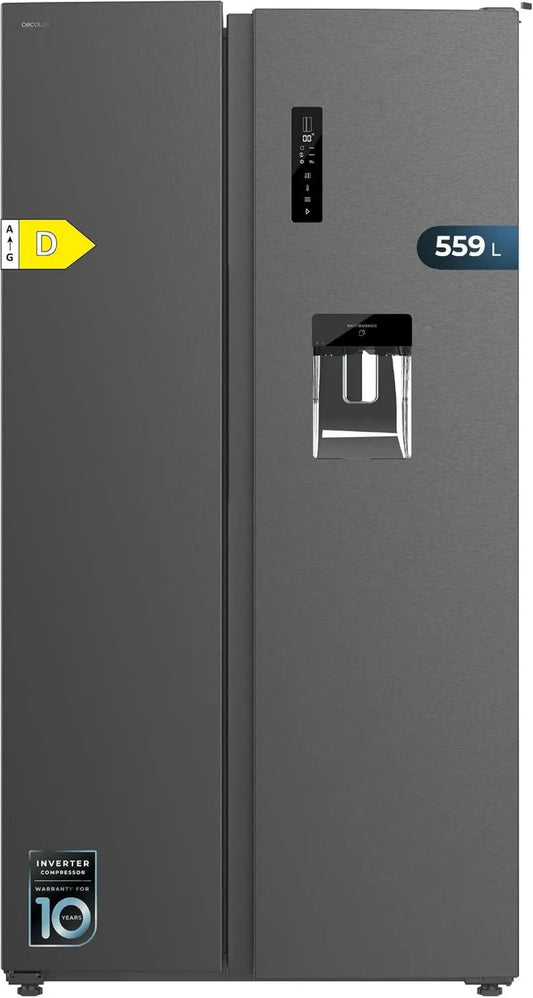 Cecotec Bolero CoolMarket Frigorífico SBS, 559 L, classe energética D, No Frost, Inversor, 177 cm de altura e 90 cm de largura, Sistema de ar multi