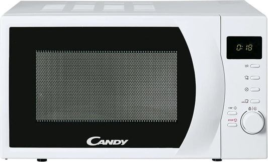 CANDY CMW2070DW Microondas, 20 L, 700 W, 8 programas, travando, descongelando, microondas, branco, 6 níveis de potência, 8 funções