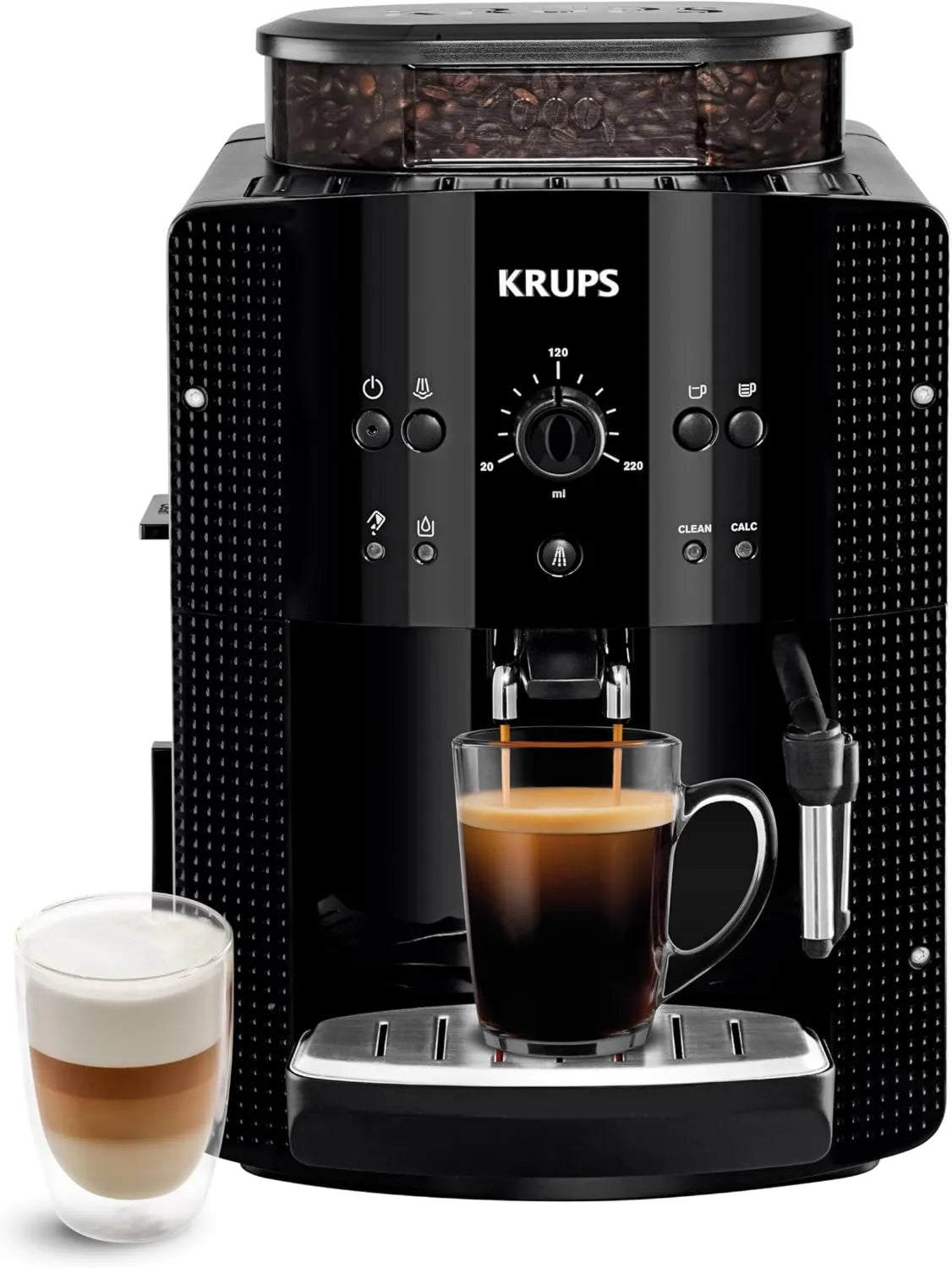 KRUPS 15 bar, Grão de máquina de café Essencial automático compacto preto