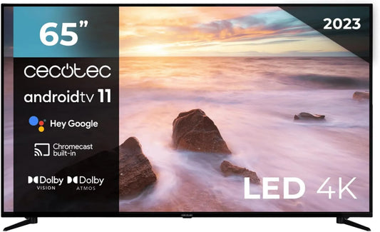 Cecotec ALU20065S. Smart TV, 65 polegadas, TV, 4K UHD, HDR, som Dolby, Android OS, 2 10W colunas, HDR10, Dolby Atmos, Dolby Vision, 2023