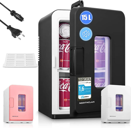 Frigorífico elétrico 15L/21 12V/220V, 15 L, 12 V, silencioso, carro, mini frigobar portátil, Frigobar NORTHCLAN Mini Room, Frigorífico