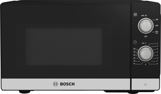Bosch FFL020MS2 Microondas, 44 x 26 cm, 20 L, aço inoxidável, microondas, LED Light, Série 2, Pose grátis, Assistência à Limpeza, Aço inoxidável