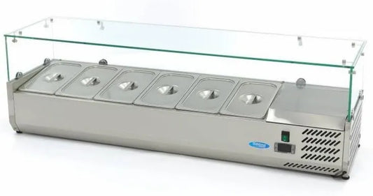 Maxima Vidro refrigerado, 140 Cm, pizza, 3 Gn - Ciclo de arrefecimento exclusivo - Para preparação de sanduíche