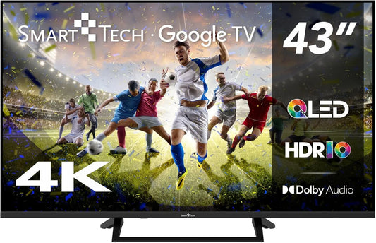 Smart Tech Google 43QG06V 4xHDMI Smart TV, 109 cm, 4 HDMI, 2 USB, TV, 4K UHD, QLED, HDR, som Dolby, HDR10, Dolby Audio, 2xUSB