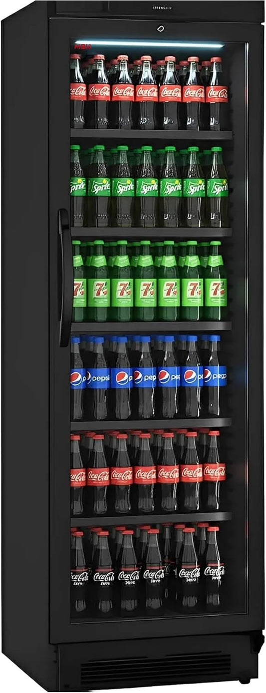 MBH - MAQUINARIA BAR HOSTELERÍA Frigorífico, 372 L, profissional, vidro, Feito na Europa, MBH, MBH - Gabinete de bebidas profissional 372 litros cor NOIRE.