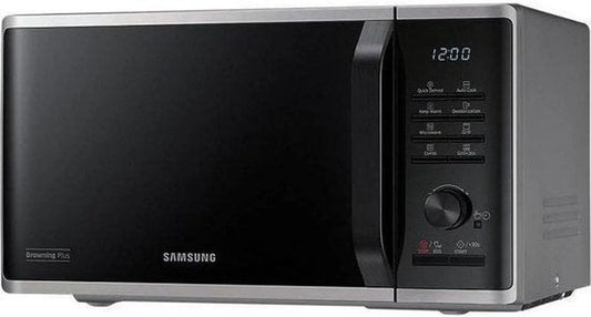 Samsung MG23K3515AS/EG Microondas, 48, 9 cm, 23 L, 800 W, 27 programas, grelha, microondas, Largura 48, Desfloagem rápida, Prata