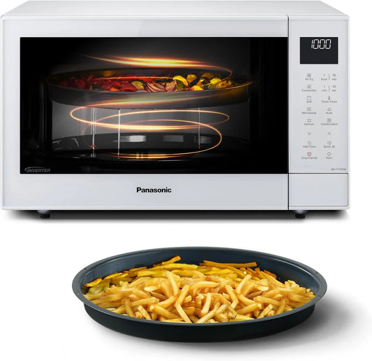 Panasonic NN-CT55RWEPG 4-em-1 Microondas, 27 L, 1000/1300 W, 19 programas, grelha, inversor, forno de microondas, branco, calor Turnável, cesta