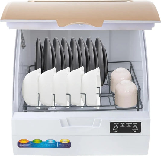 Generic Máquina de lavar loiça, 800 W, portátil, camping, ecrã LED, apartamentos, secagem de ar, cozinhas