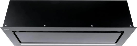 Gurari exaustor, 90 cm, 1000 m3/h, capa de cozinha, recessos, preto, tiras LED, GCH E 217 BL 90 Capa de teto Prime, 1000m3