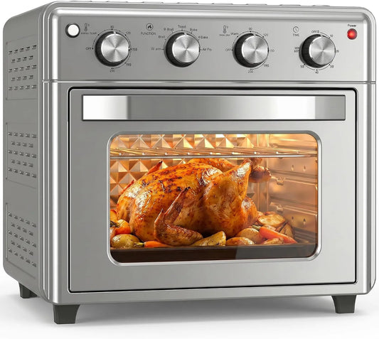 HOMCOM Forno elétrico, 43x39x39 cm, 30 L, 1600 W, temporizador, grelha, 7 modos de aquecimento, 30L, 1600W, fritadeira, temporizador ajustável e temperatura