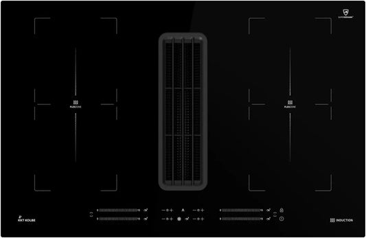 KKT KOLBE Placa de indução IND800DRAFT, 80 cm, 4 lareiras, mesa de indução de cozinha, sem moldura, stand-alone, 2 zonas flexíveis, 15 níveis, 7 kW, 4 zonas
