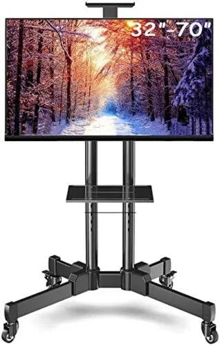 IATUPKE 32' armário de TV, rodas móveis, OLED, ecrã LCD, preto, LCD / LED 32 '- 70' suporte de TV r, Suporte de TV móvel com rodízios suporte de TV
