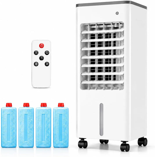 Derlvbak Ar condicionado 2-8h, 6 L, classe energética E, toque, temporizador, oscilação, tanque grande, 4 em 1, 4 blocos de refrigeração