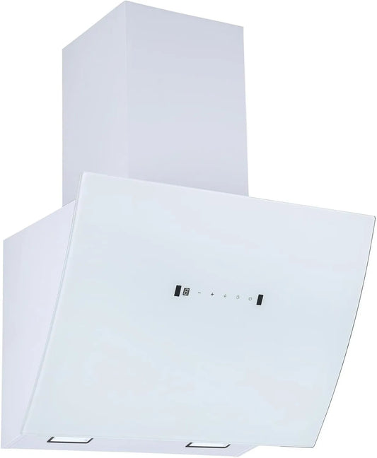 Respekta CH99060WA exaustor, 60 cm, 72 dB, capa de cozinha, inclinado, aço inoxidável, branco, 66-72 dB, função de extração e reciclagem