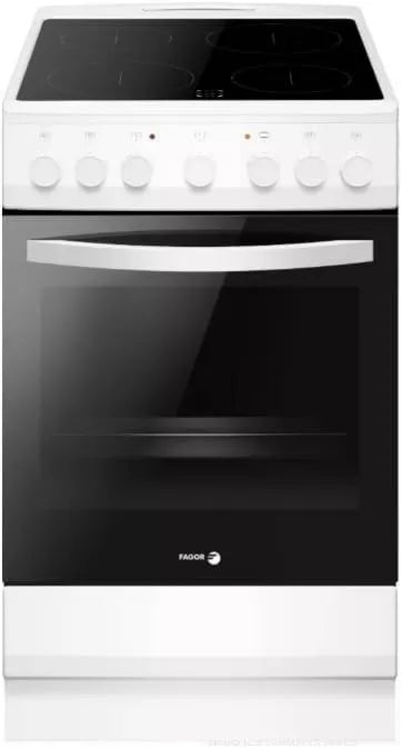 Fagor Commercial Cozinhador com forno FACV103B-1, 4 lareiras, 6000 W, branco, Kitchener Vitroceramic 4 zonas 6000w Branco - FACV103B-1