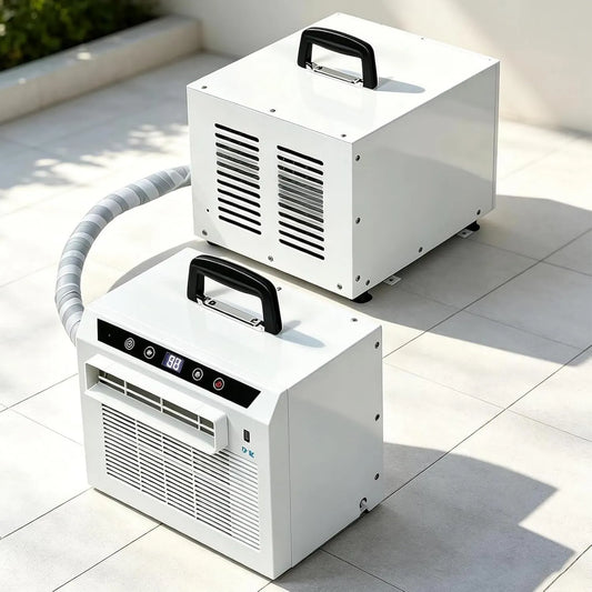 JIADUOFU Ar condicionado 12h, 130 m3/h, toque, temporizador, Wi-Fi, aplicação, camping, fluxo de ar 130m3, para casa, comando à distância, Mini-ar condicionado Móvel