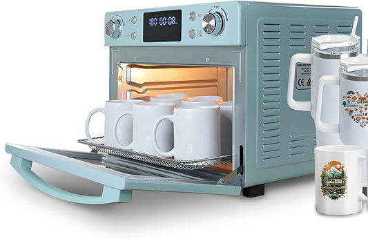 DNEPEI Forno elétrico, 16 L, 1400 W, Mugs e 30L garrafas de água, Copos, 16L forno de sublimação com ecrã digital