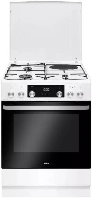Amica Utensílios de cozinha com forno ACM7037RB, 77 L, 4 lareiras, branco, fogão misto 77l 4 zonas brancas - ACM7037RB