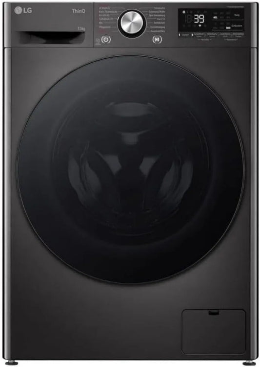LG F2V7SLIM9B Máquina de lavar roupa, 9 kg, classe energética E, estreita, preta, 1200 tr, min, Lavagem de IA com AI DD, TurboWash 360°, LG F2V7SLIM9B Máquina de lavar roupa