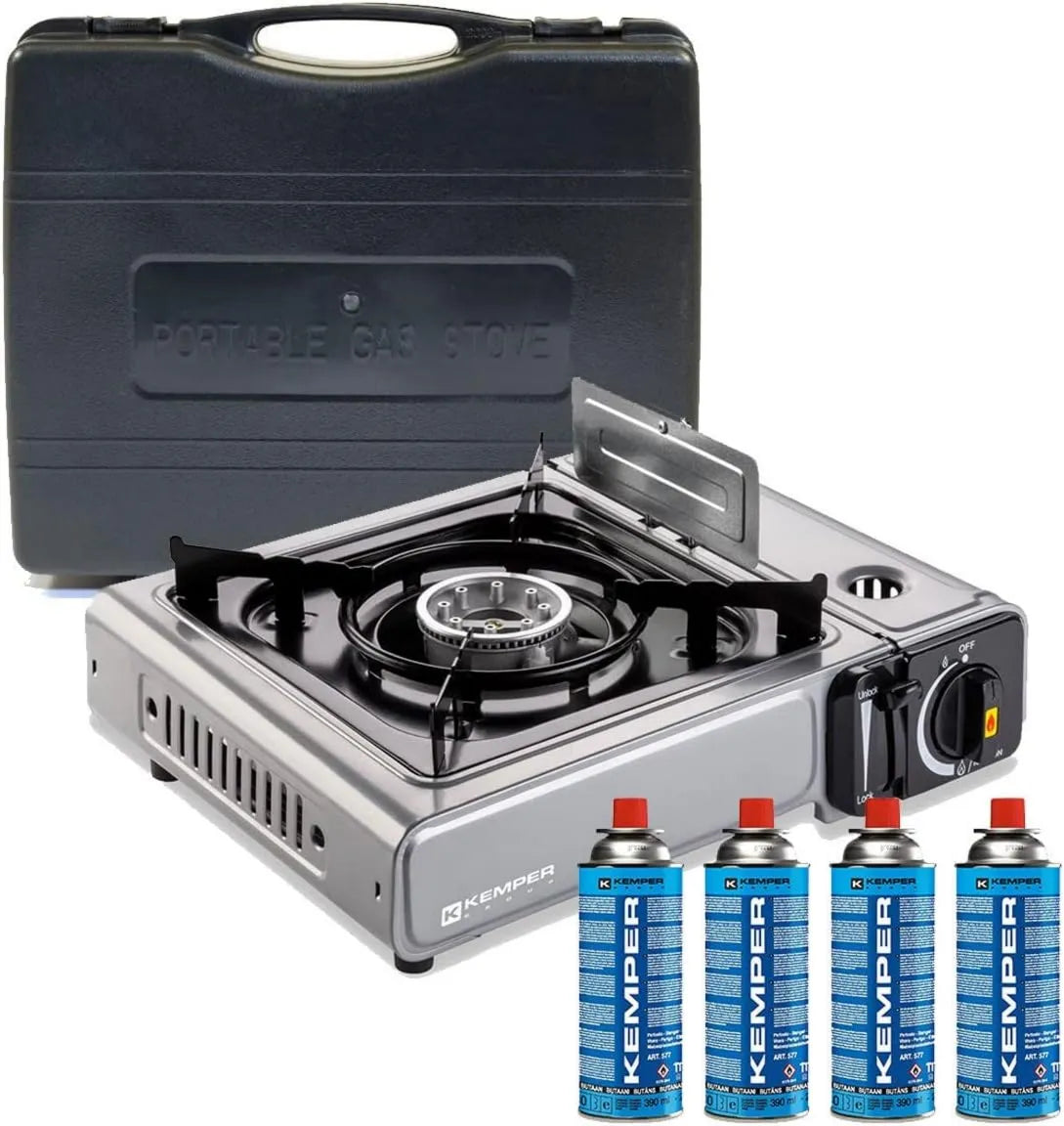 Placa de gás, 2200 W, toque, aço inoxidável, placa de gás, Kemper