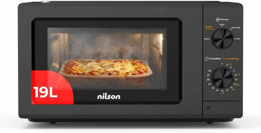 NILSON Microondas NMW2701N, 19 L, 700 W, 5 programas, temporizador, microondas, preto, 30 minutos timer, 19L, 700W, Mecânico, Instalação livre