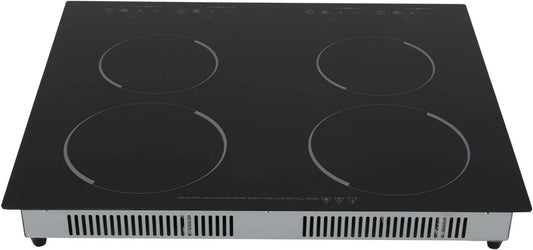HPDTZ Placa de vidro cerâmico, 4 lareiras, 6000 W, toque, temporizador, 4 zonas de cozinha, fogão elétrico cerâmico, para panelas de fundo planas