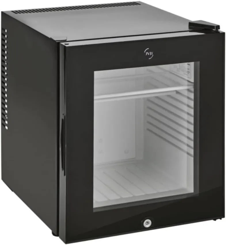 Produto compacto e 100% silencioso, porta JVD Minibar TA 40L encaixada, termoabsorvente