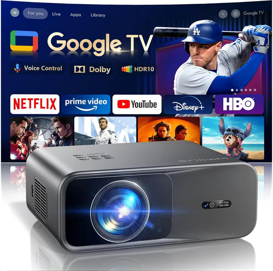 WiMiUS Google 1080P Smart TV, TV, 4K UHD, HDR, Wi-Fi, laptop, Bluetooth, Full HD, 4K projetor de vídeo, Dolby, 36000 Lumens Disney+