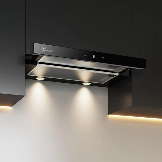 exaustor 3003C, 60 cm, 000 m3/h, capa de cozinha, recepcionável, preto, Gurari