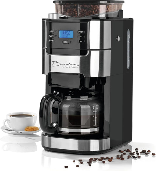Máquina de café, 1 L, temporizador, Barista Kaffee & Technik Máquina de café Filtro com gersper de vidro 1L puro 12 chávenas de café, Máquina de café