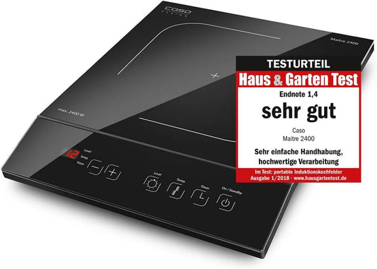 Caso Cooking utensílio, 26cm, 60 a 240°C, temporizador, SmartControl em 12 níveis, Master 2400 Placa de indução móvel, 2400 Watt