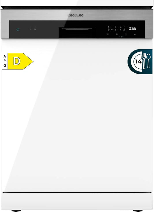 Cecotec Bolero Aguazero 6200 Máquina de lavar loiça, 1850 W, 6 programas, classe energética D, aquaStop, touch, 14 serviços, Lava-zonas duplas, meia carga