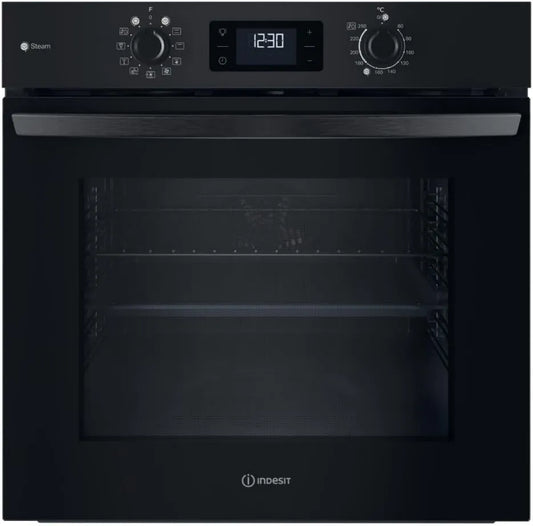 Forno elétrico 258HS, 71 L, 2900 W, recessos, preto, IO B, Indesit Indesit Forno Encastable 2900W 71L Preto - IO 258HS B