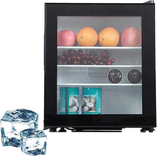 DDZJTPP Congelador, 30 L, dormitório ou apartamento porta de vidro 30L, Mini Desk Frigorífico
