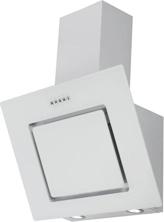 Respekta CH22010WBZ exaustor, 60 cm, 62 dB, capa de cozinha, inclinada, branca, 54-62 dB, função de extração e reciclagem de ar