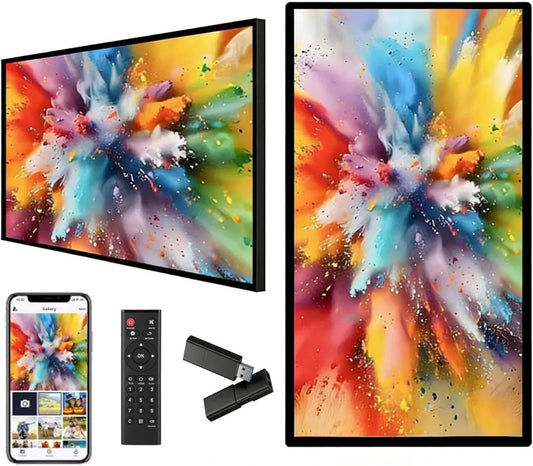 WYBYYDS 21.5in, 1920 × 1080, ecrã de publicidade LCD, Full HD, placa IPS, USB, publicidade digital, Reprodução de imagens