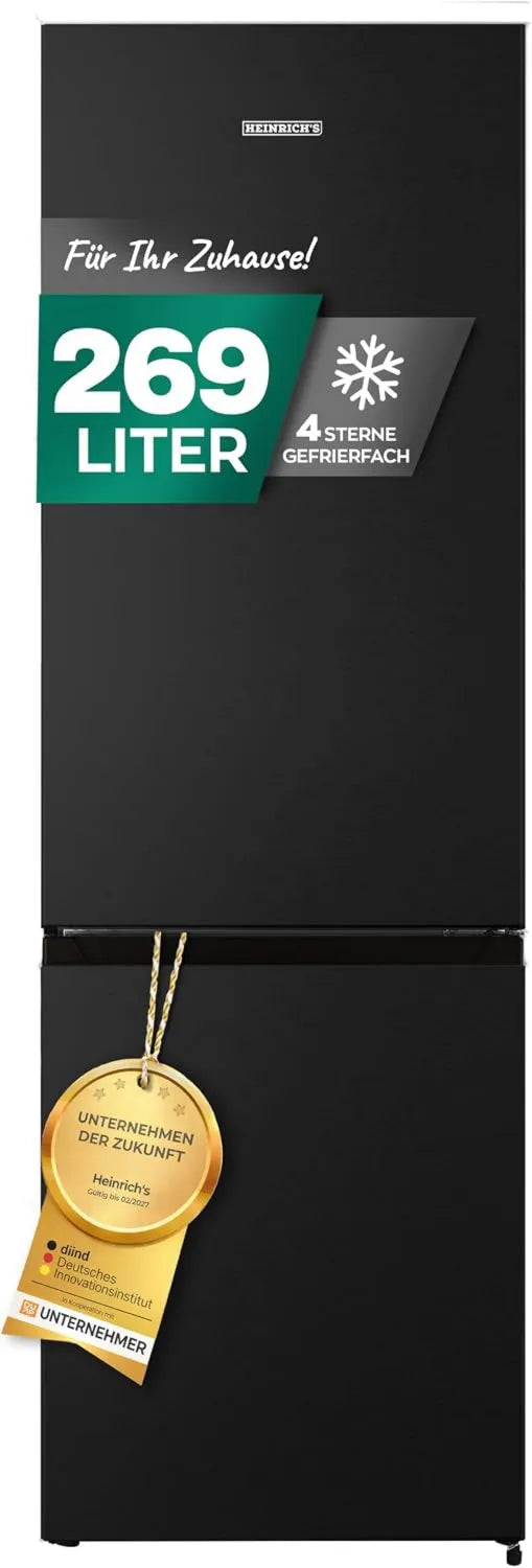 Heinrich´s Congelador, 269 L, 39 dB, iluminação LED, silencioso, volume de refrigeração 198 l, dobradiça de porta de frigorífico intercambiável