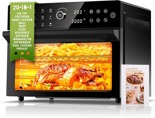 cookwise Forno elétrico, 30 L, 1800 W, 20 programas, toque, temporizador, compacto, 7 anexos, 8h Timer, 1800W Airfryer Chaud Forno sem Óleo