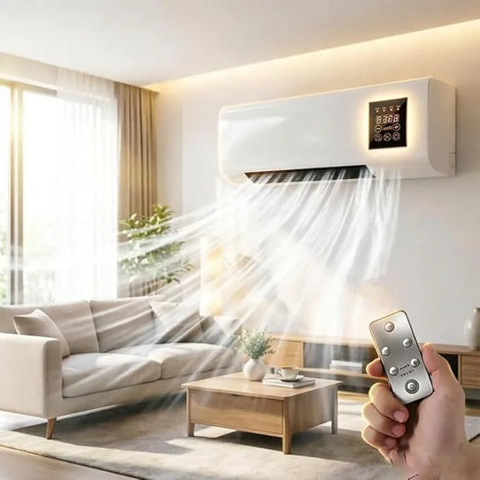 Generic Ar condicionado, Classe E de energia, 2026 Refrigeração e aquecimento, Sem perfuração, Circulação de ar, Design moderno - classe energética a