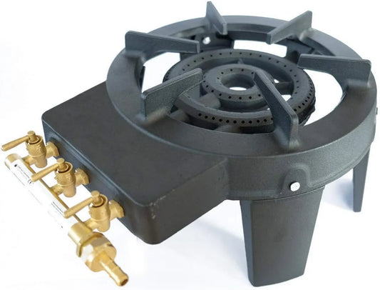 Torneira de cozinha, ferro fundido, preto, MEVA Heater Traitor gás fundido TRIGLAV 9.8 KW 4 pés 3 torneiras poderosas e estáveis