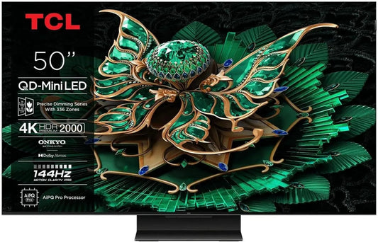 Google 50C79K Smart TV, 127 cm, 144 Hz, TV, 4K UHD, som Dolby, TCL 4K LED TV QD Mini Pro 144Hz 50C79K 127 cm com Google e sistema de som