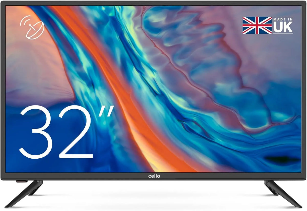 Cello Smart TV, 32 polegadas, TV, ZBVD0223, preto, ZBVD0223 - 32' HD TV com modelo encastrado Freeview HD 2020 - Made in