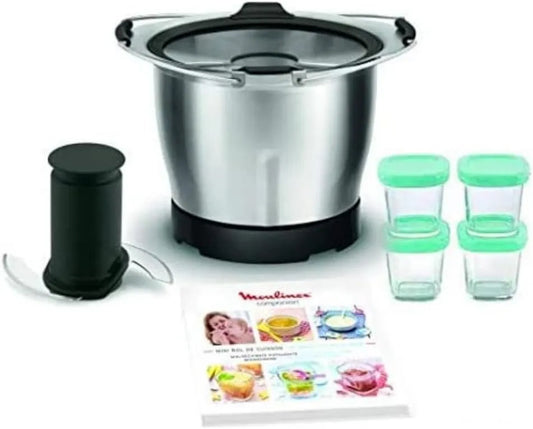 Moulinex Máquina de lavar loiça, Mini Bol Companion com 4 frascos de vidro para Creme de Bebê, Usado com robôs Companion para preparar refeições de bebê