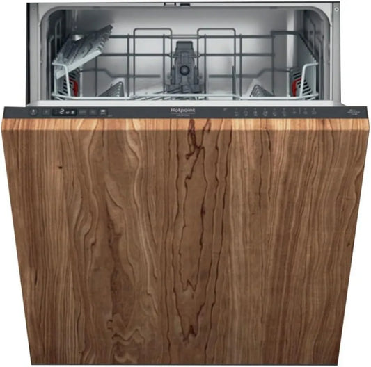 Máquina de lavar loiça H2IHD526A, encastrado, preto, Máquina de lavar loiça Hotpoint 14 talheres H2IHD526A preto