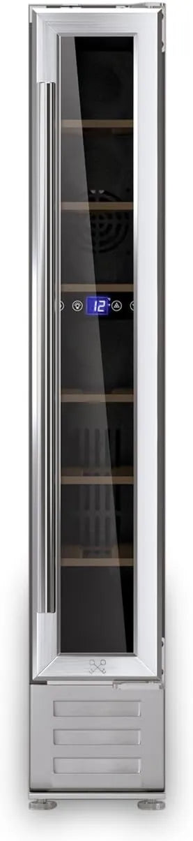 LES PETITS CHAMPS CAVSE7, 22 L, 7 garrafas, 5 a 22 °C, iluminação LED, encastrado, aço inoxidável, 6 prateleiras, à prova de UV, capacidade 22L