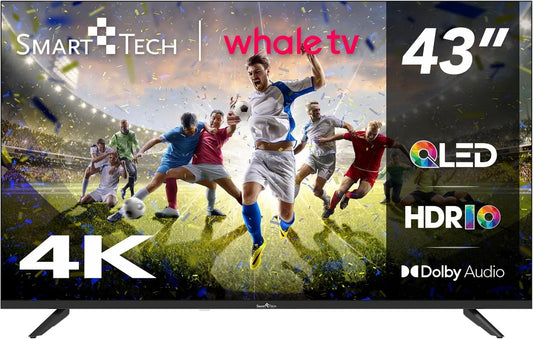 Smart Tech Smart TV OS-43QH02V 3xHDMI, 43 polegadas, 3 HDMI, 2 USB, TV, 4K UHD, QLED, 2xUSB, Sound Dolby, 108 cm, Smart TV Whale OS-43QH02V- Molotov, Netflix
