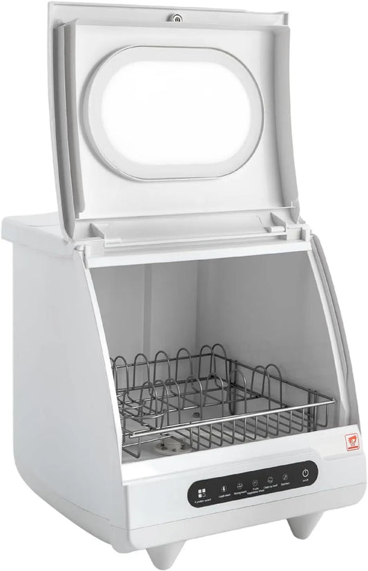 WDZCZDoo Máquina de lavar loiça, 800 W, 5 programas, camping, temperatura de lavagem 72°C, mini-máquina de lavar loiça com 5 programas