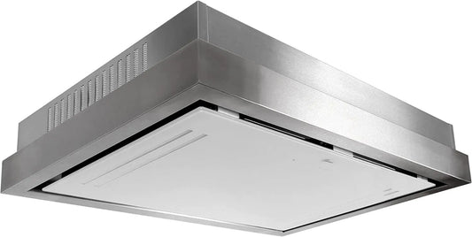 exaustor 120cm, capa de cozinha, recesso, aço inoxidável, branco, Gurari 343 Inox 120, Sucção poderosa 1000m3, Vidro branco