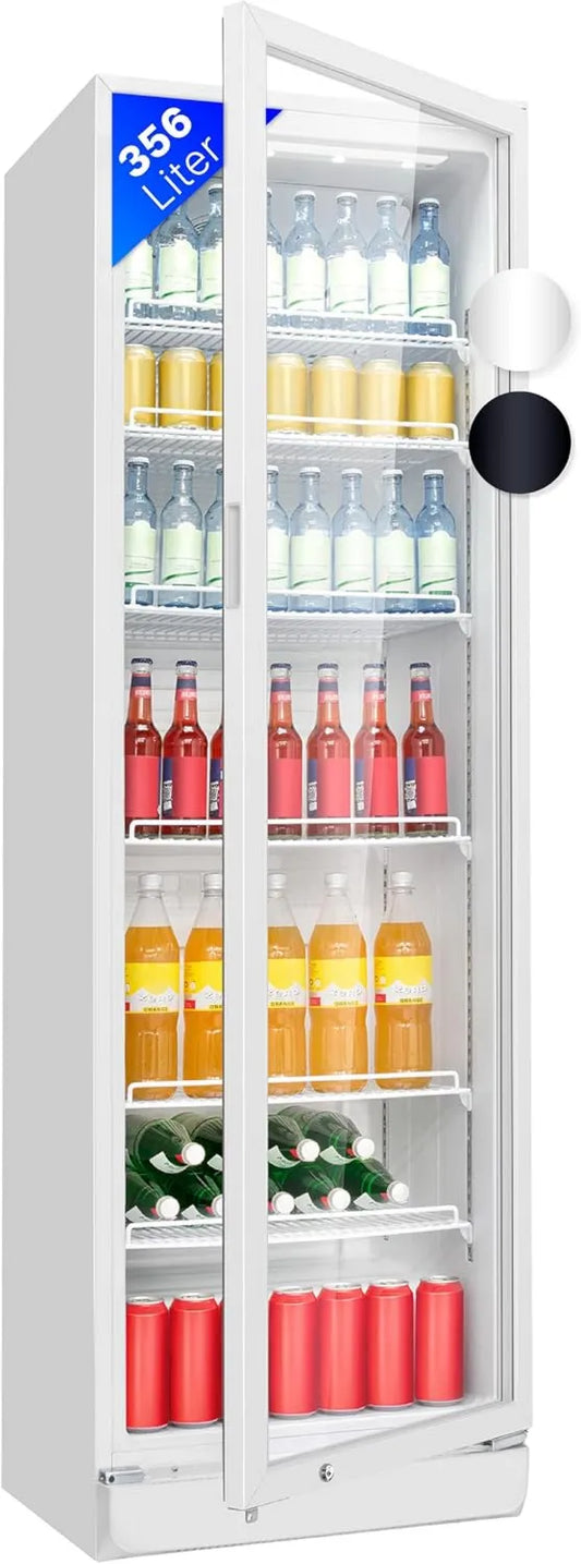Bomann Frigorífico, 356 L, grelha, profissional, branco, porta de vidro, iluminação interior, porta trancável, uso comercial