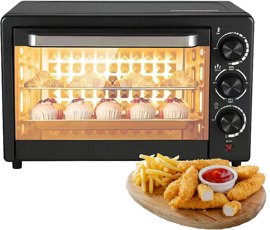 generic Forno elétrico de pizza, 20 L, portátil, temporizador, grelha, compacto, 2 zonas de temperatura, temperatura ajustável, Aquecimento de tubo duplo